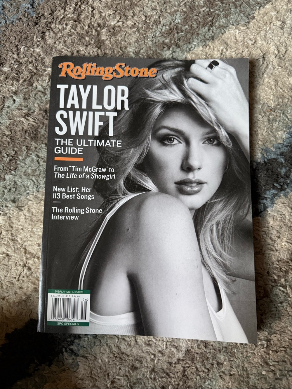 Taylor Swift Rolling Stone Magazine - Black, White, Orange